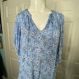 Floral Blue Women's Top
